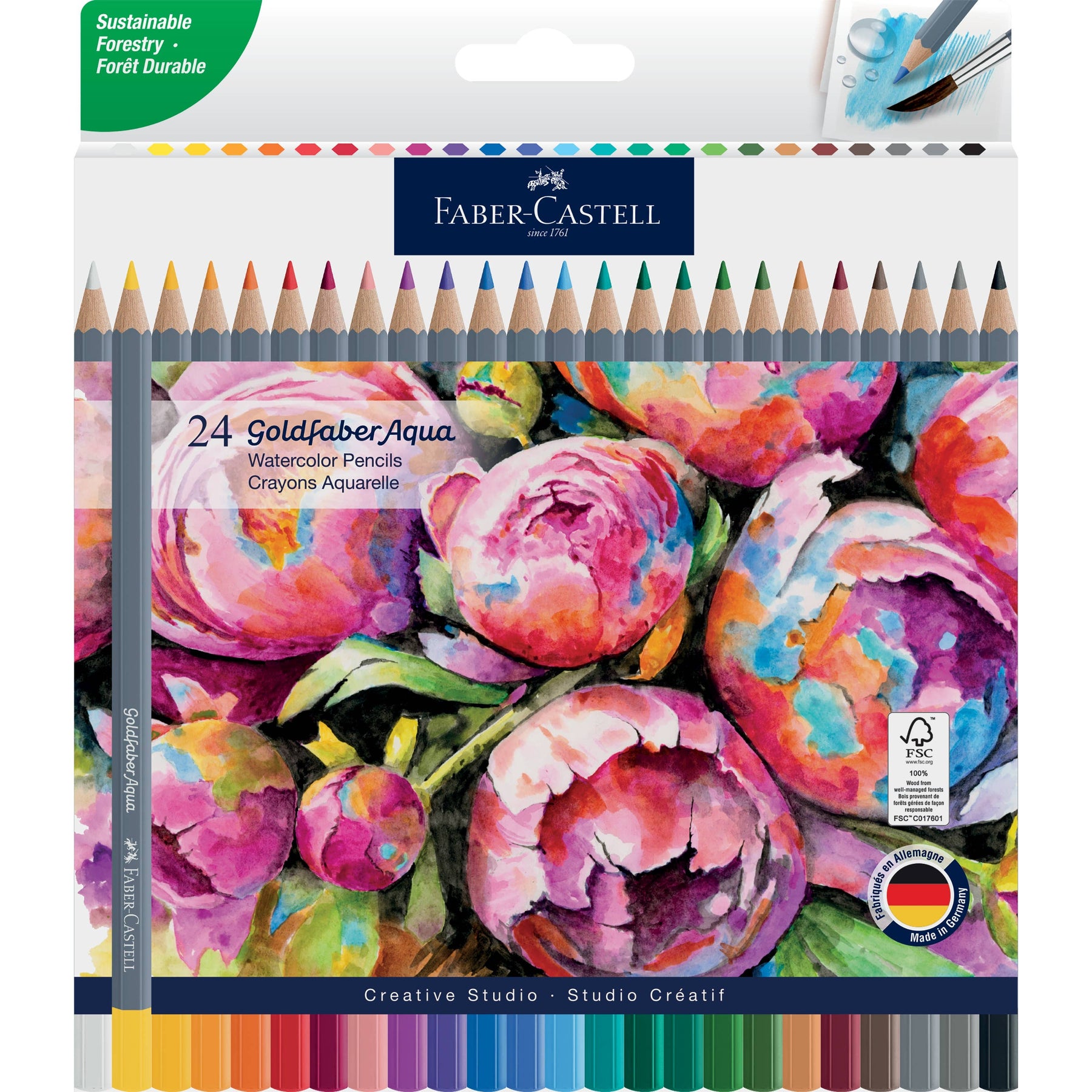 Goldfaber Aqua Watercolor Pencils, Box of 24