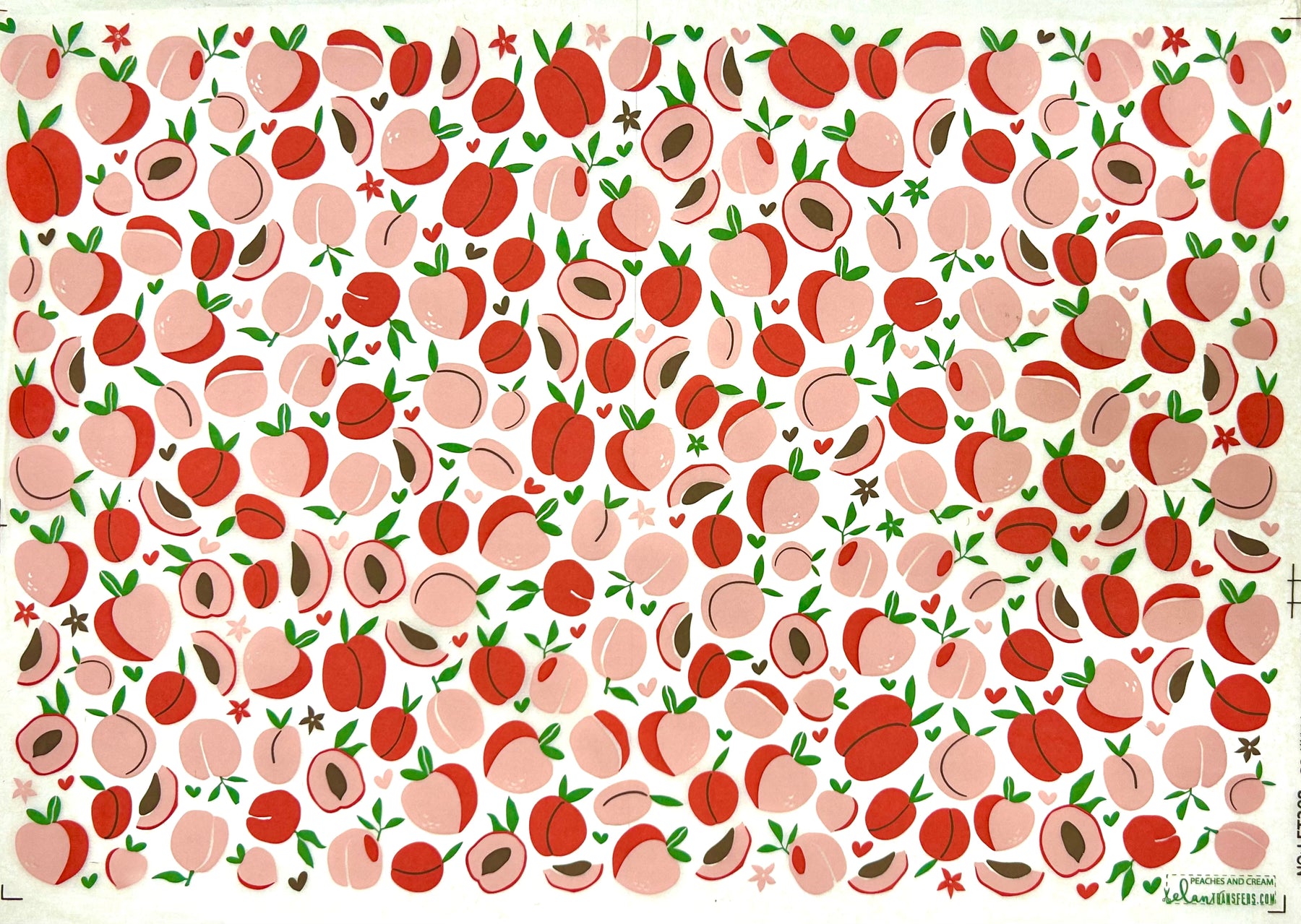 Peaches and Cream - Underglaze Transfer Sheet
