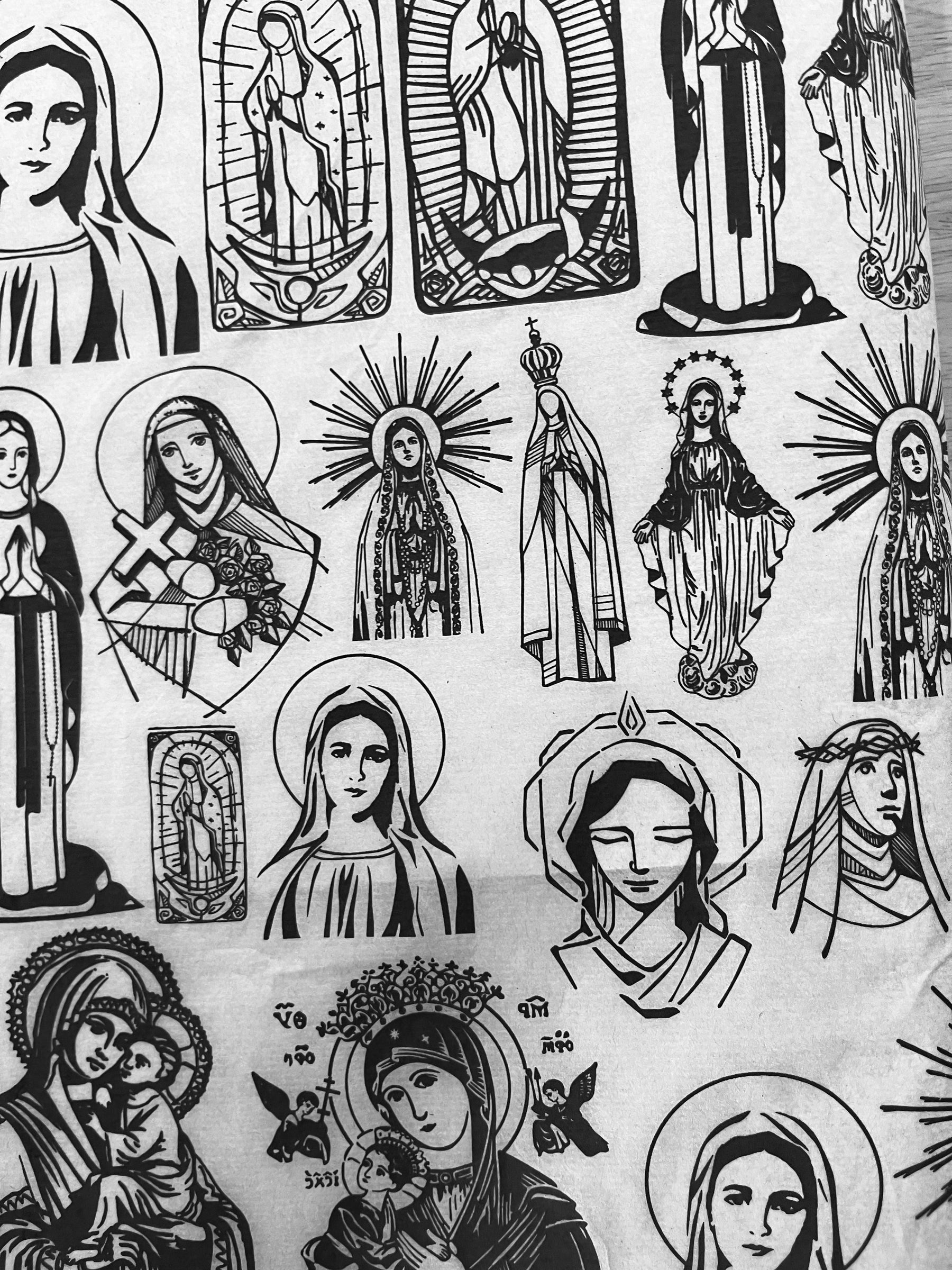 Virgin Mary - Underglaze Transfer Sheet