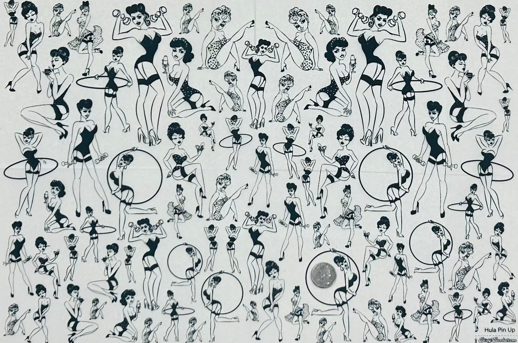 Hula Pin Up - Underglaze Transfer Sheet